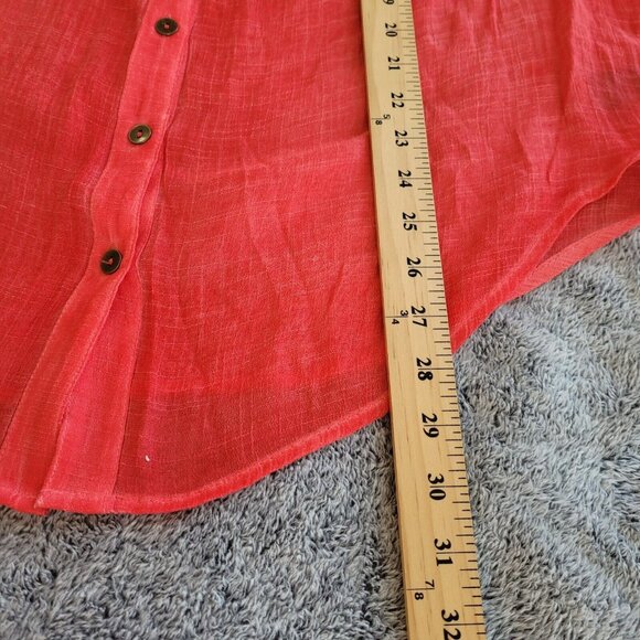 IN STudio Women Top Plus Size 3X Pink Button Up Lagenlook Lightweight Boho 17458 - Picture 12 of 13